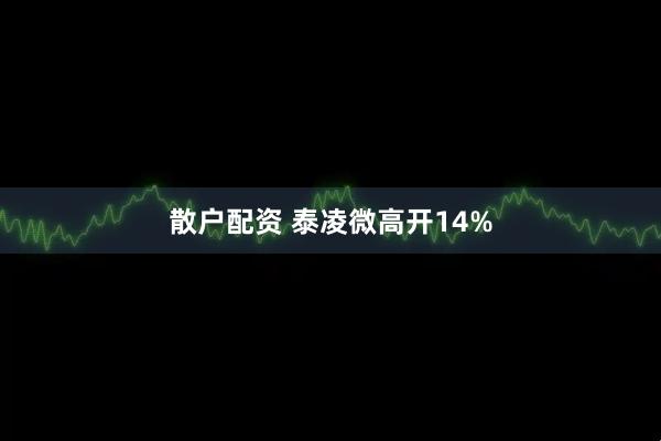 散户配资 泰凌微高开14%